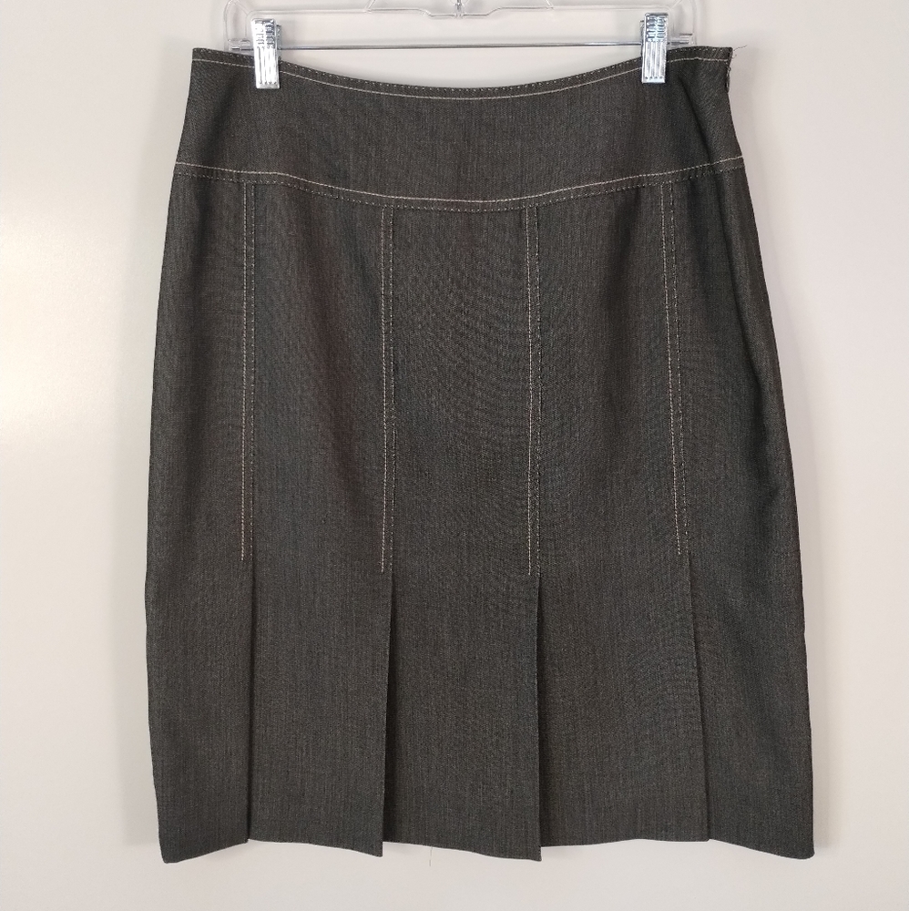 Albert Nipon black denim black dressy pleated pencil skirt